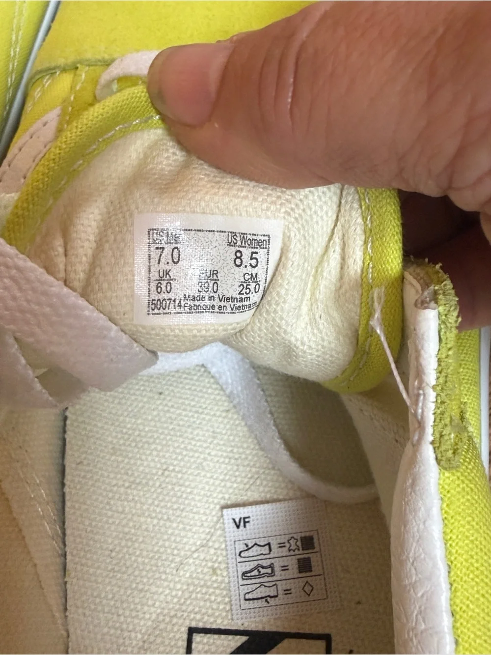 NWOT - Vans Neon Yellow and White Old Skool Sneakers - Picture 6 of 8